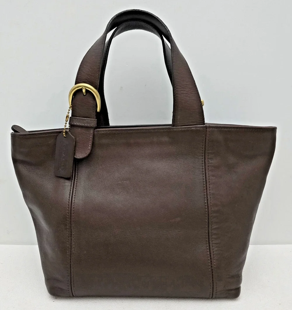 Authentic COACH Waverly Bag 4133 Mahogany Dark Brown Leather Satchel Tote 1990s